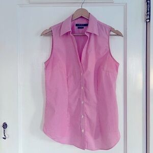 Lauren Ralph Lauren 'Quiet Luxury' Pink Gingham Sleeveless Blouse